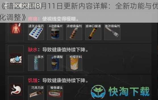 《暗区突围8月11日更新内容详解：全新功能与优化调整》