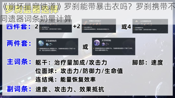 《崩坏星穹铁道》罗刹能带暴击衣吗？罗刹携带不同遗器词条奶量计算