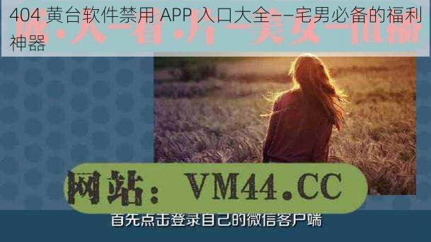 404 黄台软件禁用 APP 入口大全——宅男必备的福利神器