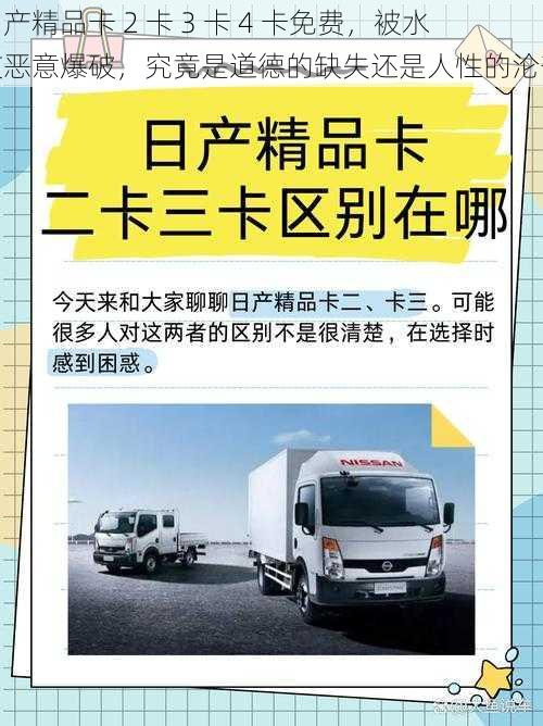 日产精品卡 2 卡 3 卡 4 卡免费，被水友恶意爆破，究竟是道德的缺失还是人性的沦丧