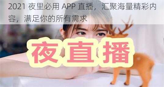 2021 夜里必用 APP 直播，汇聚海量精彩内容，满足你的所有需求