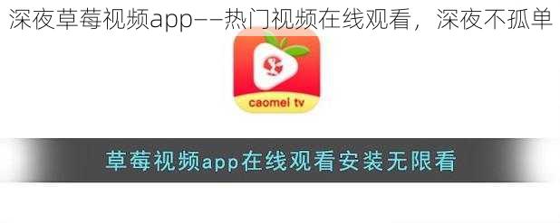 深夜草莓视频app——热门视频在线观看，深夜不孤单