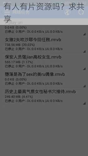 有人有片资源吗？求共享