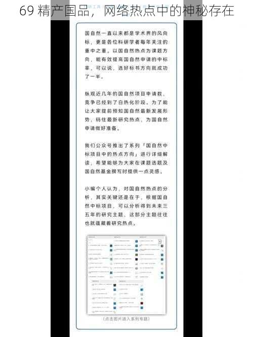 69 精产国品，网络热点中的神秘存在