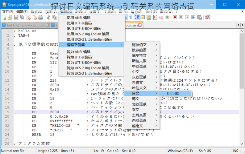 探讨日文编码系统与乱码关系的网络热词