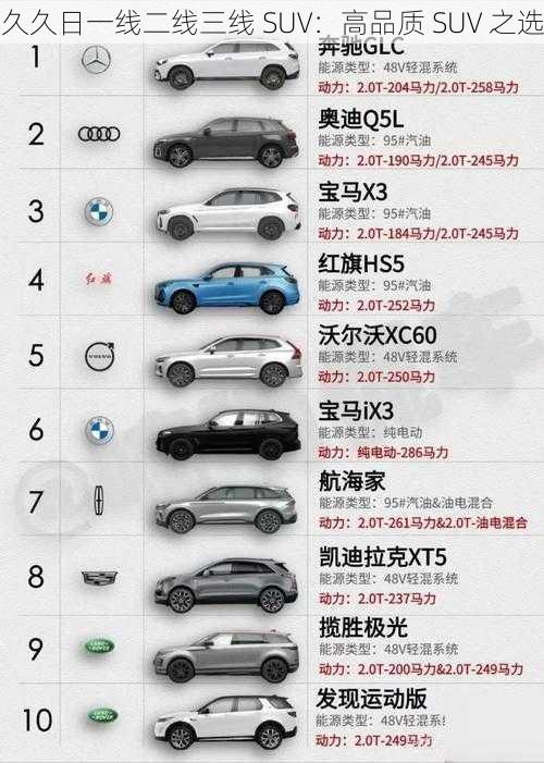 久久日一线二线三线 SUV：高品质 SUV 之选