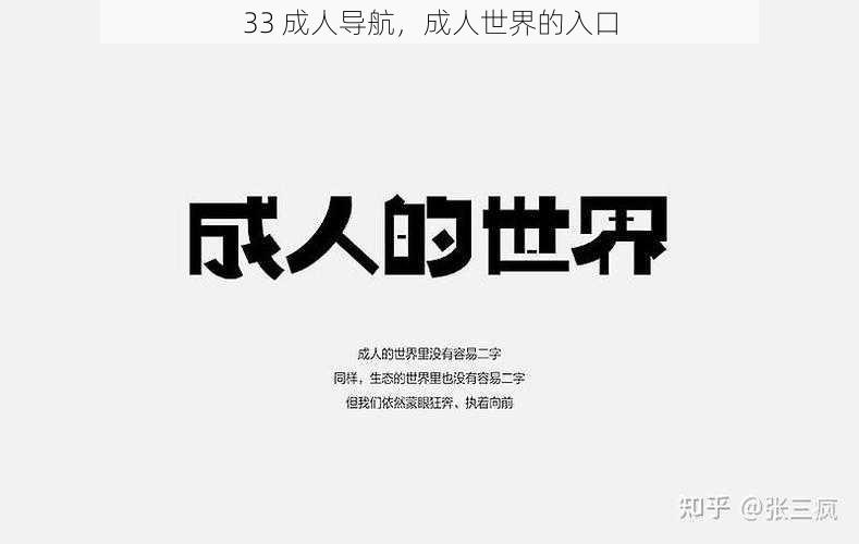 33 成人导航，成人世界的入口