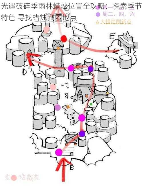 光遇破碎季雨林蜡烛位置全攻略：探索季节特色 寻找蜡烛藏匿地点